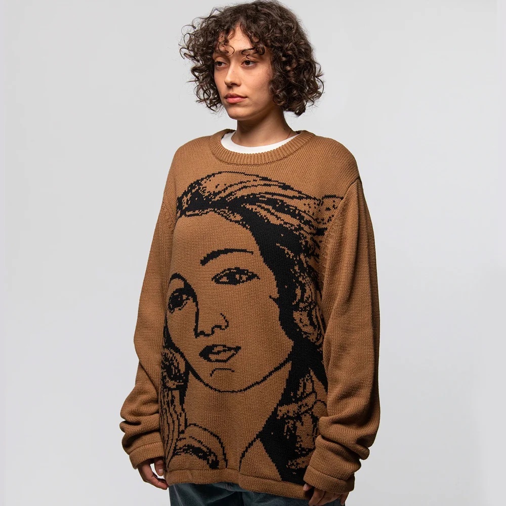 Stussy Venus Brown Crew Neck Sweater